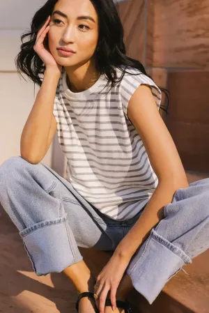 Kaycie Muscle Tee in Grey - FINAL SALE