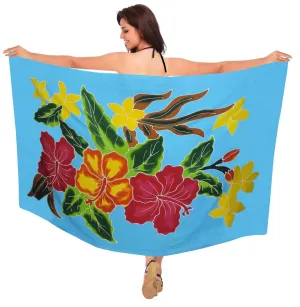 LA LEELA Bathing Towel Beach Womens Sarong Bikini Cover up Floral printed