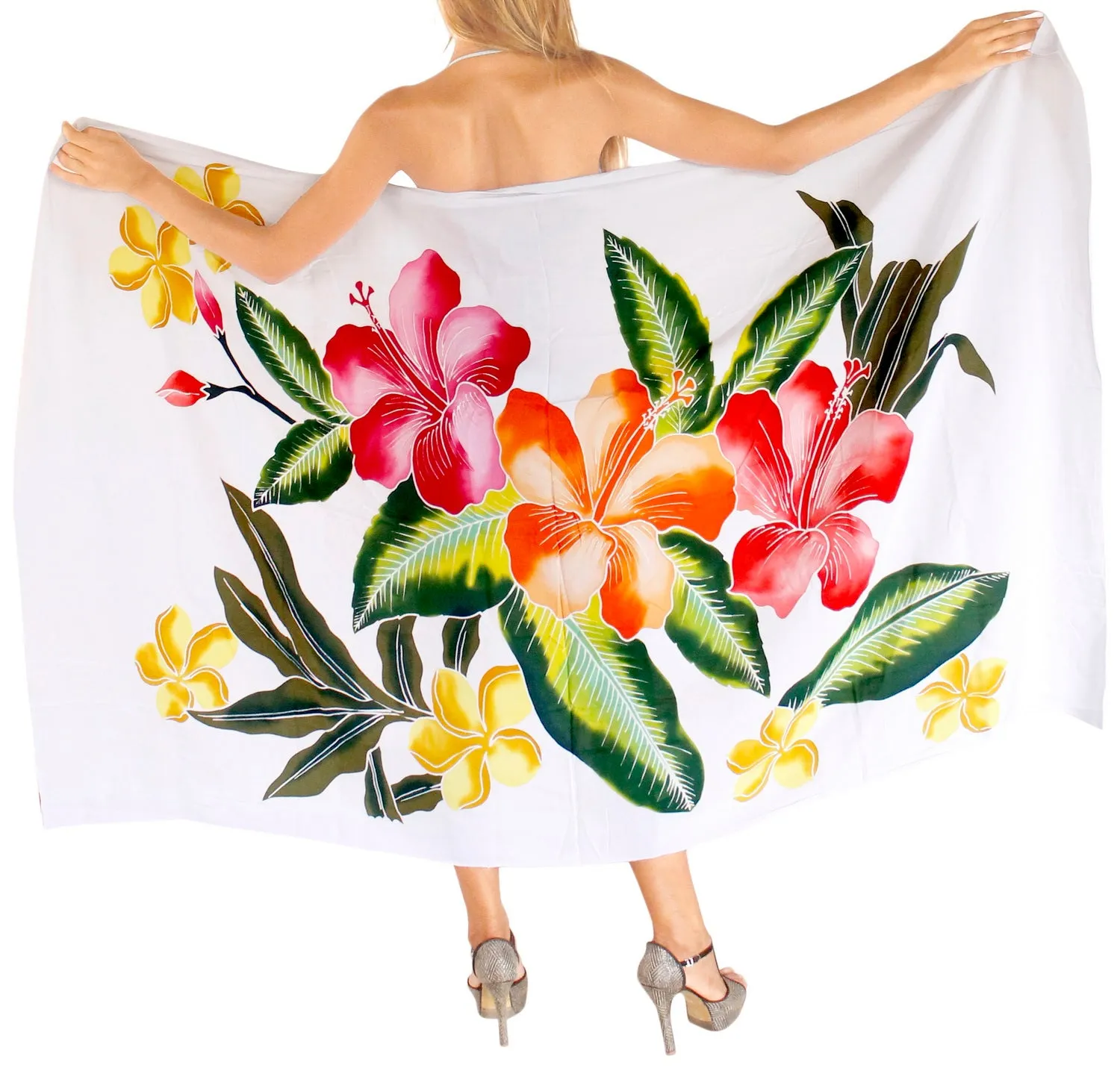 LA LEELA Bathing Towel Beach Womens Sarong Bikini Cover up Floral printed