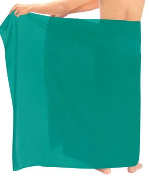 LA LEELA Men Swimwear Cover Up Beach Sarong Swimsuit Wrap 72"x42" Turquoise U309 125449