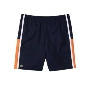 Lacoste Men's SPORT Colourblock Panels Lightweight Shorts (Navy/Orange)