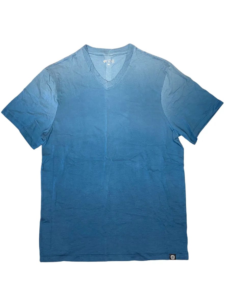 Last Chance! Onzie Yoga Mens Ombre V-Neck Tee Shirt 707 Black