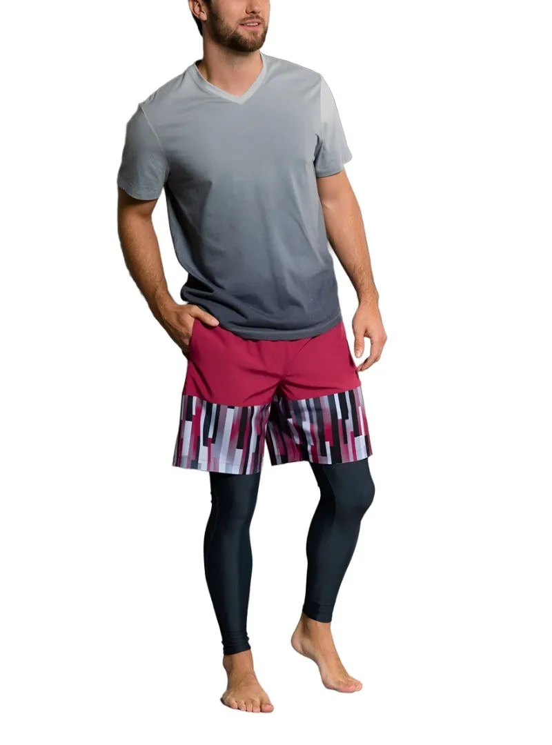 Last Chance! Onzie Yoga Mens Ombre V-Neck Tee Shirt 707 Black