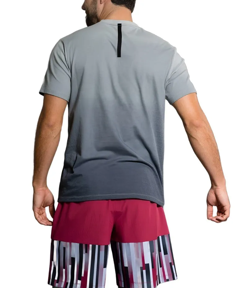 Last Chance! Onzie Yoga Mens Ombre V-Neck Tee Shirt 707 Black