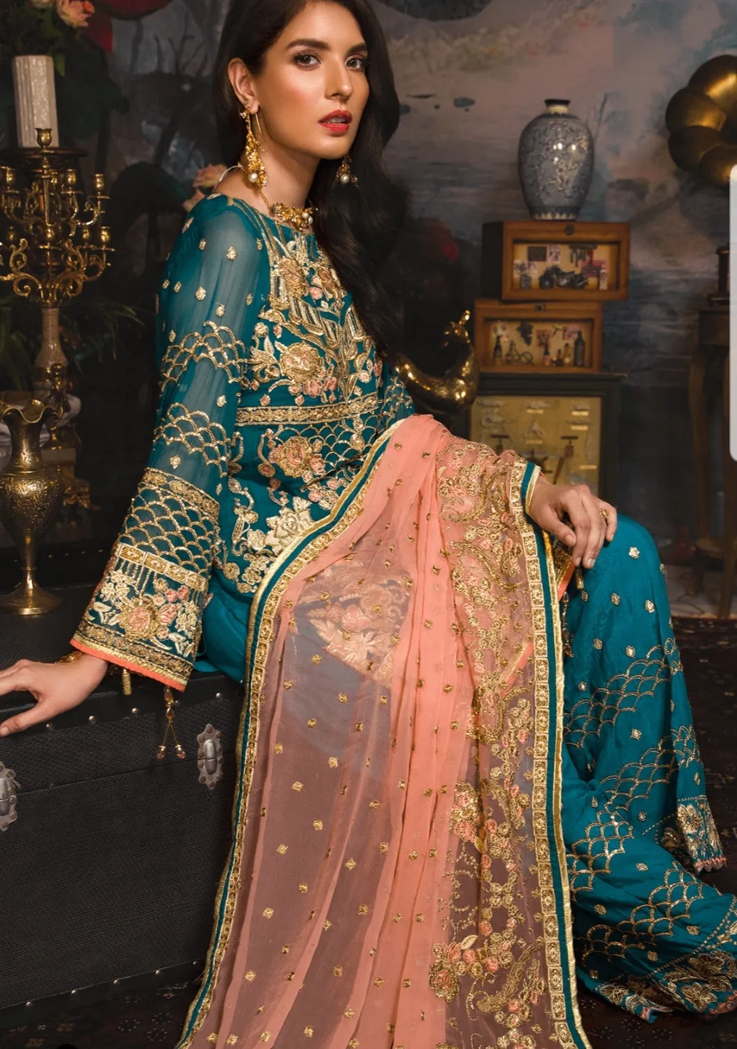 Latest embroidered Pakistani suit of women # P2680