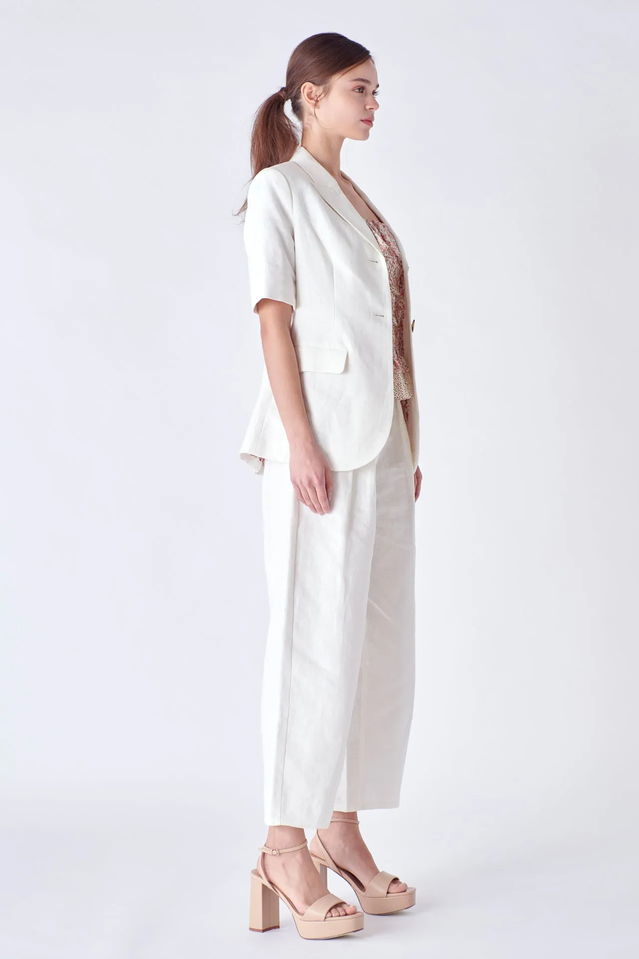 Linen Short Sleeve Blazer