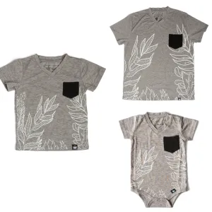 Littlest Prince Gray & Black Tropical Tee