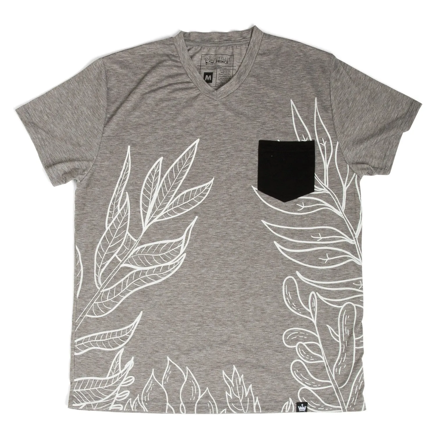 Littlest Prince Gray & Black Tropical Tee