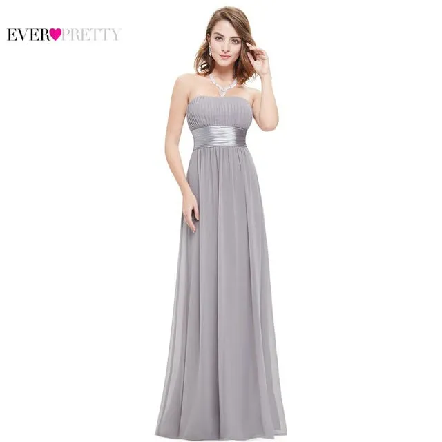Long Evening Dresses Ever Pretty Strapless Ruched Bust Black Chiffon New Arrival Evening Dresses Style