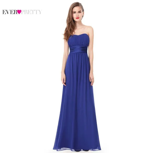 Long Evening Dresses Ever Pretty Strapless Ruched Bust Black Chiffon New Arrival Evening Dresses Style