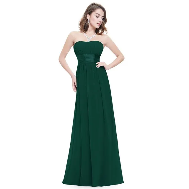 Long Evening Dresses Ever Pretty Strapless Ruched Bust Black Chiffon New Arrival Evening Dresses Style