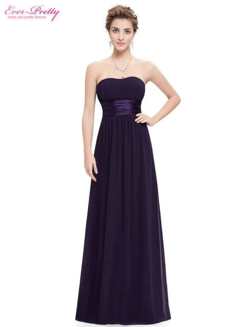 Long Evening Dresses Ever Pretty Strapless Ruched Bust Black Chiffon New Arrival Evening Dresses Style