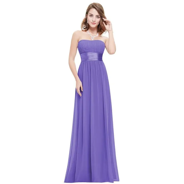Long Evening Dresses Ever Pretty Strapless Ruched Bust Black Chiffon New Arrival Evening Dresses Style