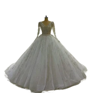 Long Sleeve Wedding Ballgown Dress Classic & Timeless Design