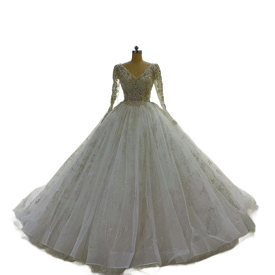 Long Sleeve Wedding Ballgown Dress Classic & Timeless Design