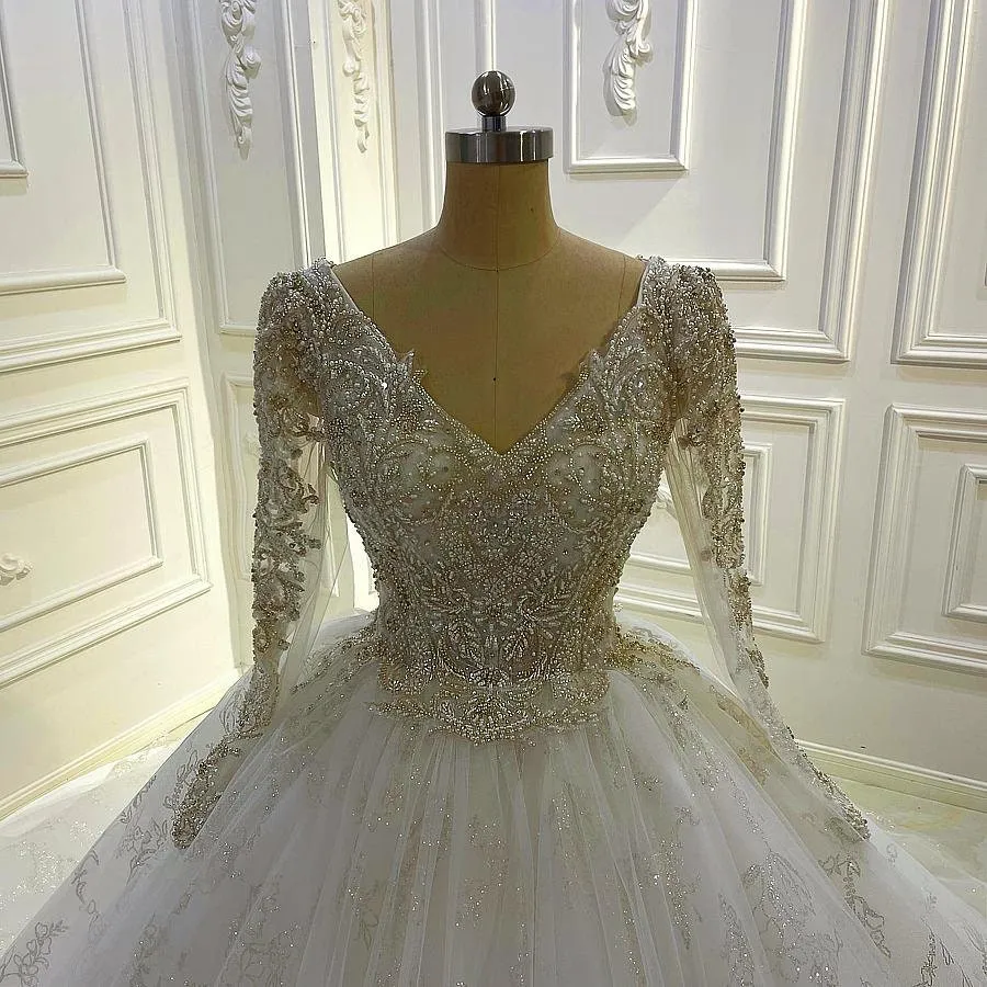 Long Sleeve Wedding Ballgown Dress Classic & Timeless Design