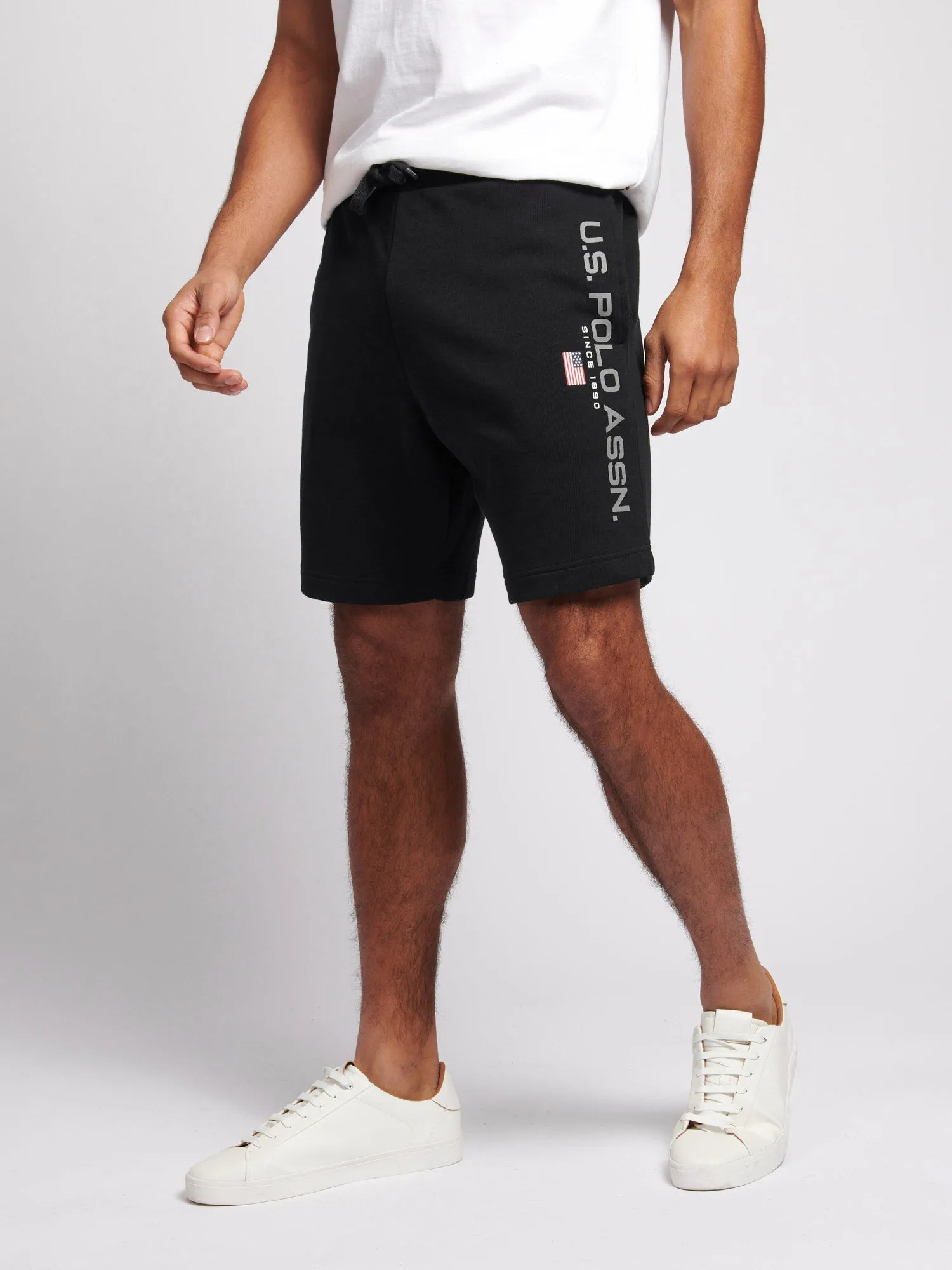 Mens Block Flag Graphic Shorts in Black