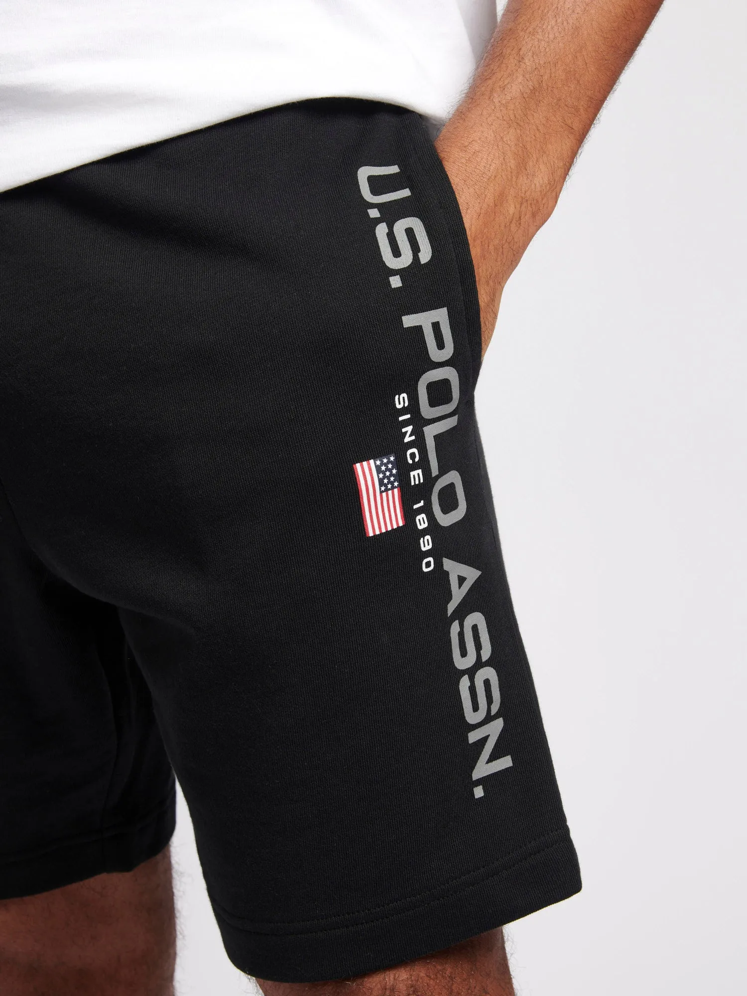 Mens Block Flag Graphic Shorts in Black