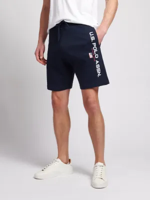 Mens Block Flag Graphic Shorts in Navy Blue