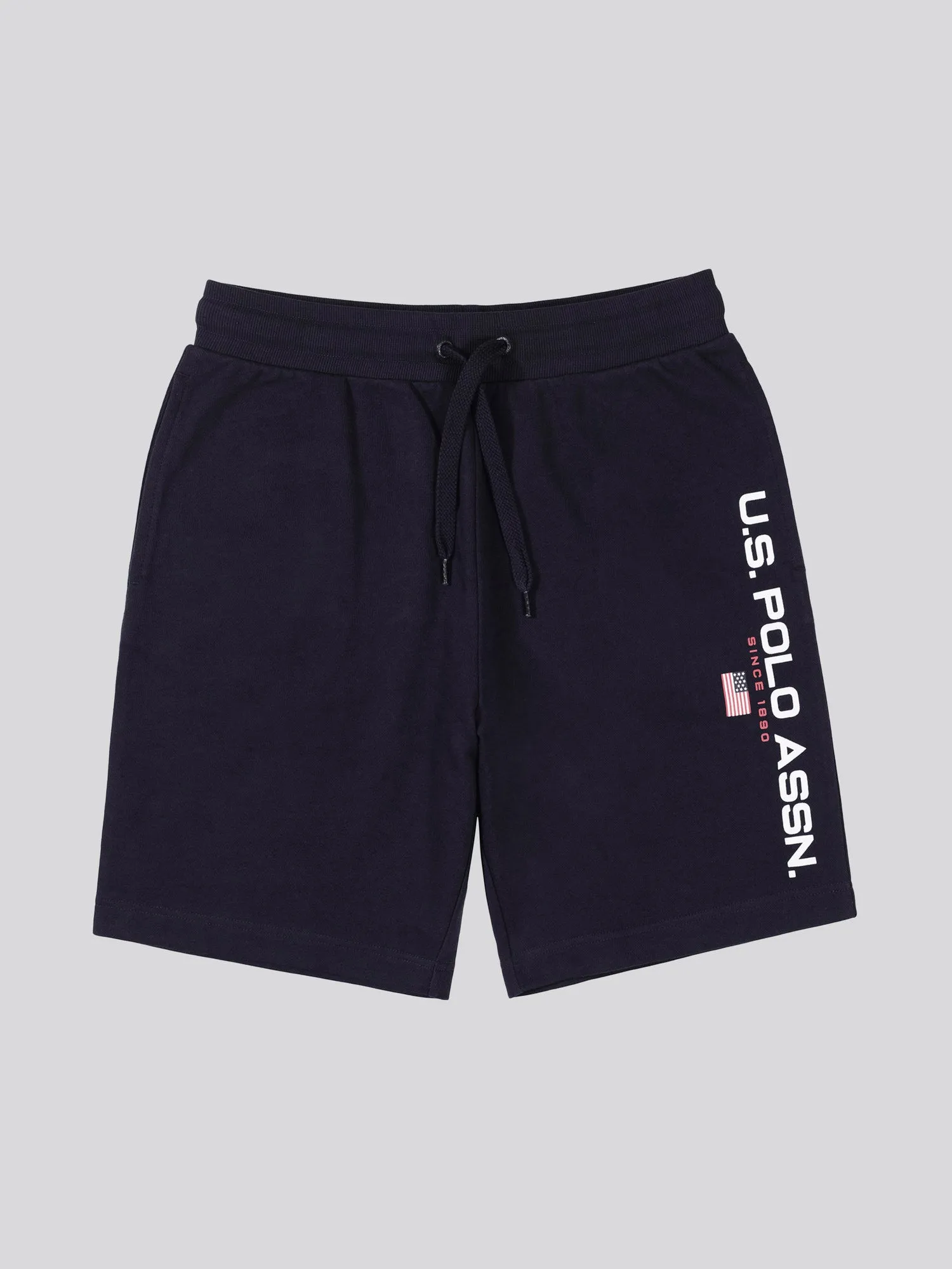 Mens Block Flag Graphic Shorts in Navy Blue