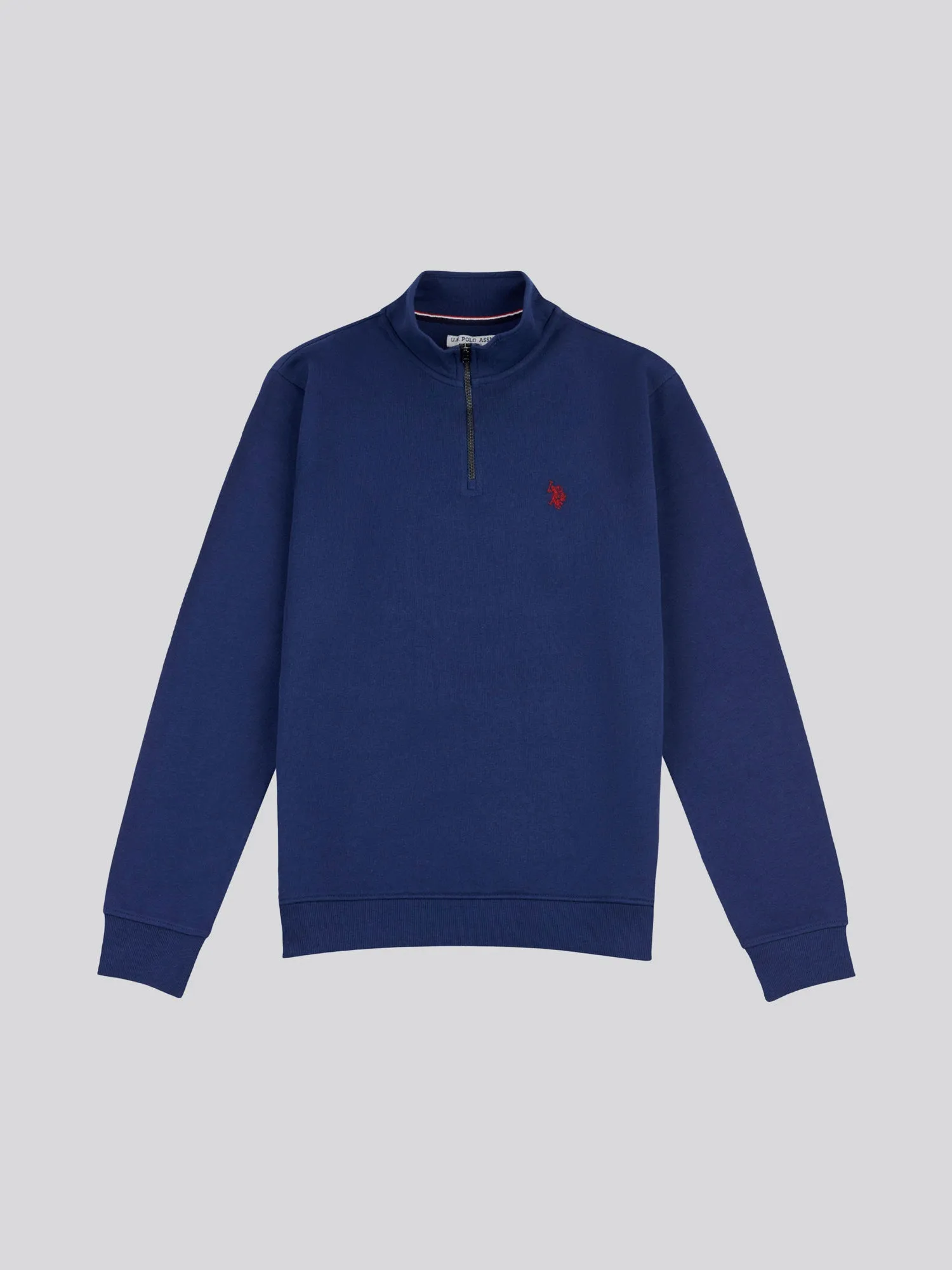 Mens Funnel Neck Quarter Zip Sweatshirt in Insignia Blue