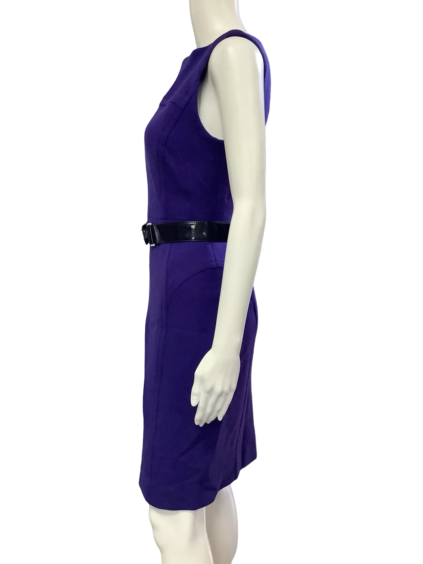 Milly Dress Midi Length W/Belt Purple Size: 4
