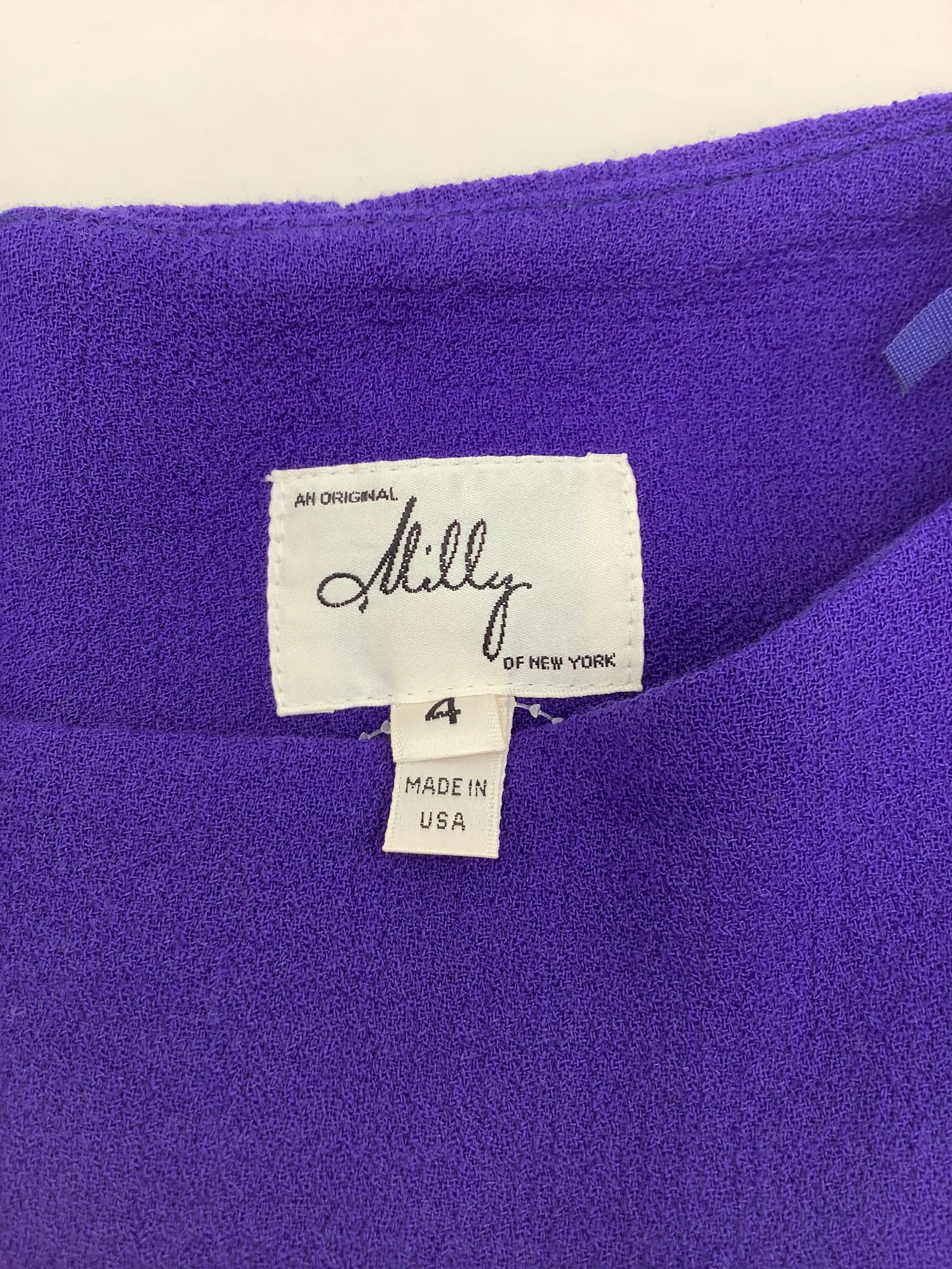 Milly Dress Midi Length W/Belt Purple Size: 4