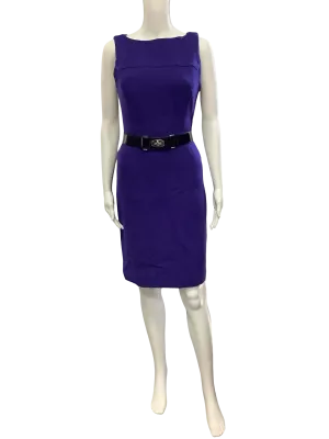 Milly Dress Midi Length W/Belt Purple Size: 4