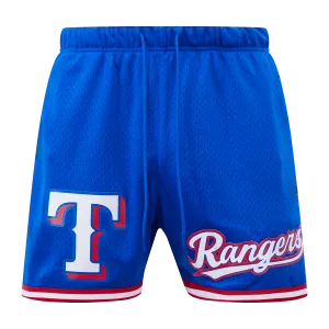 MLB TEXAS RANGERS LOGO MEN'S MESH SHORT (ROYAL/RED)