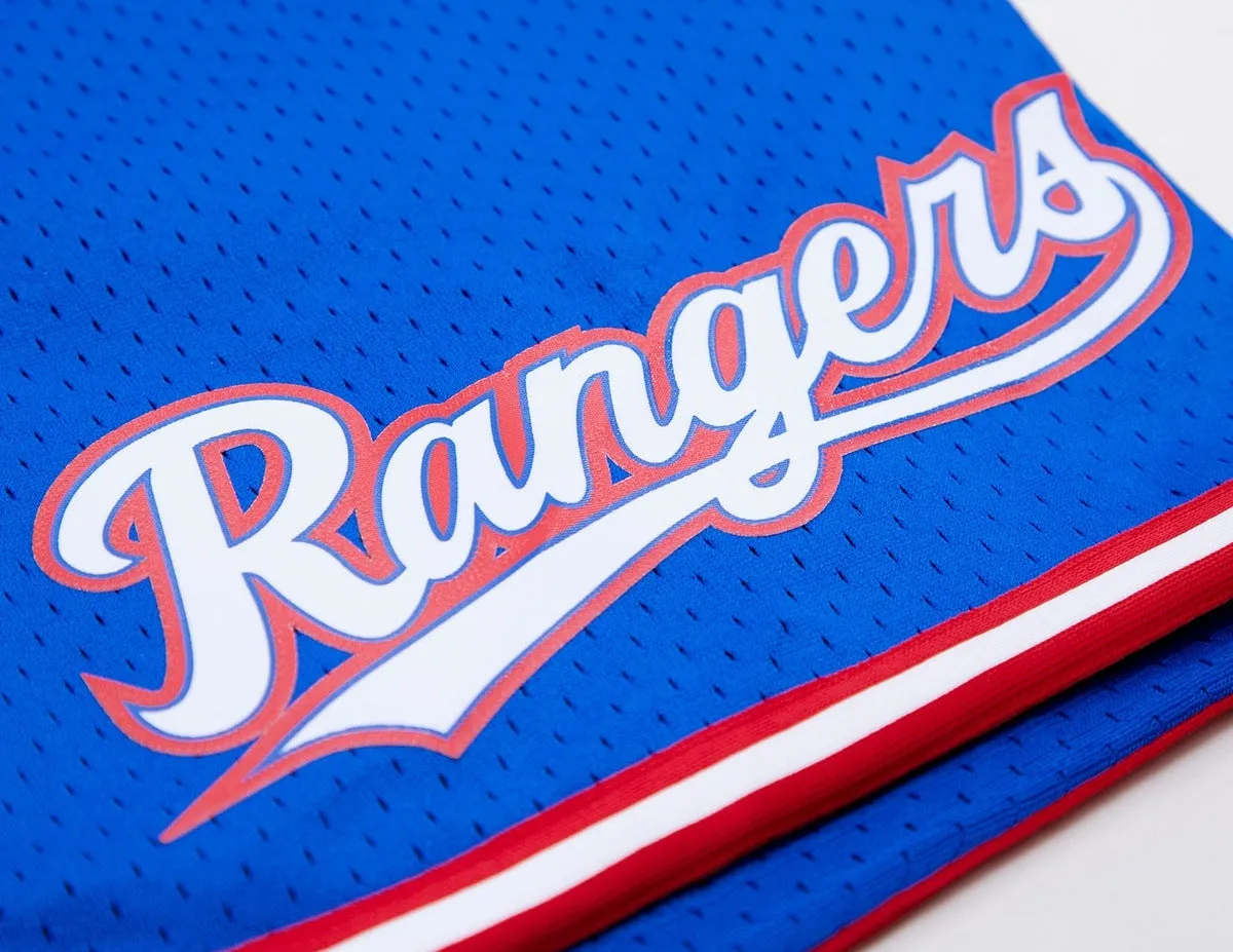 MLB TEXAS RANGERS LOGO MEN'S MESH SHORT (ROYAL/RED)