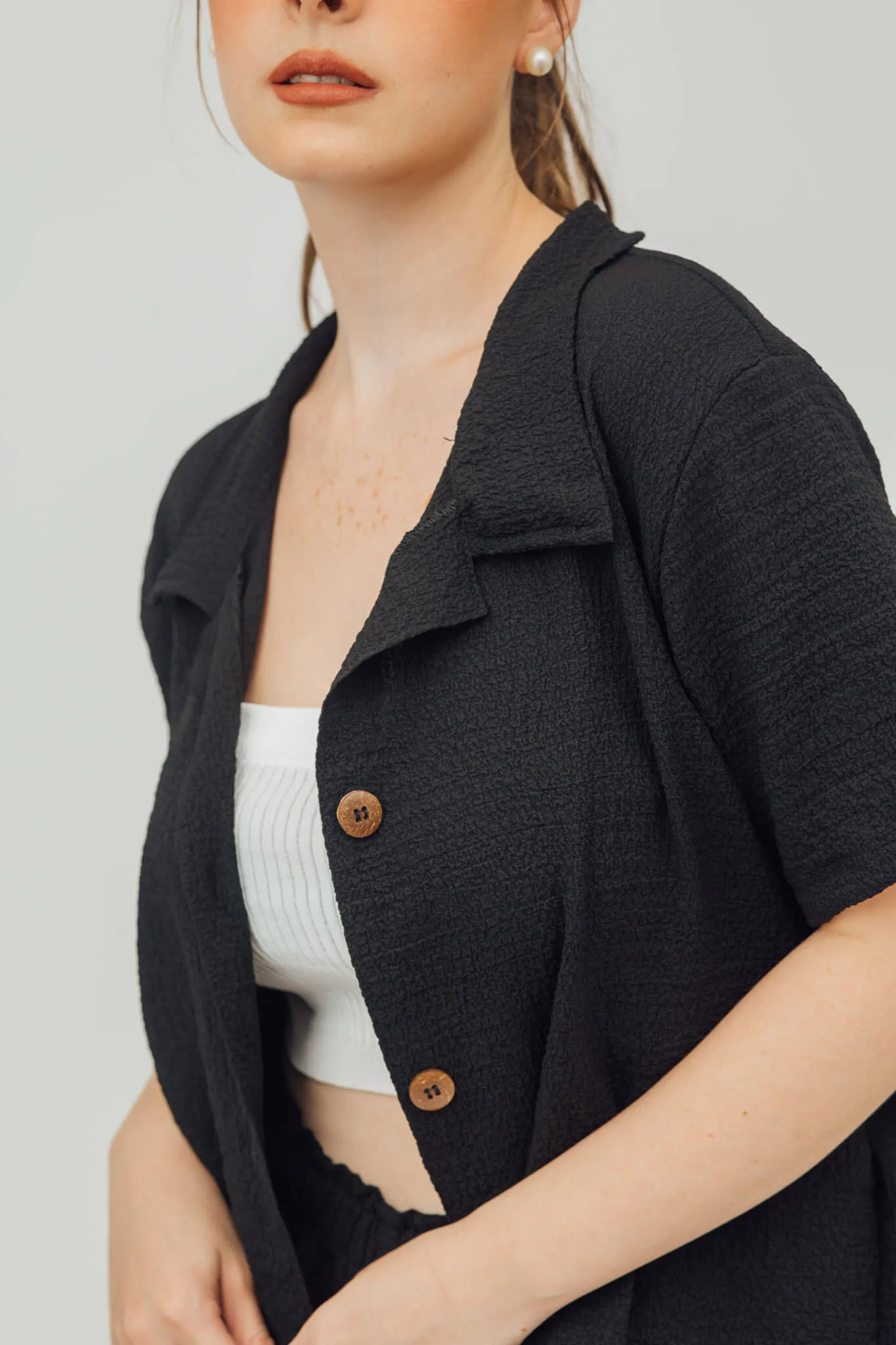 Nala Linen Button Down Polo and Shorts Set
