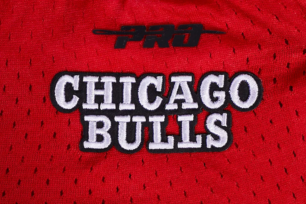 NBA CHICAGO BULLS SCRIPT TAIL WOMEN'S MESH SHORT (RED)