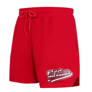 NBA CHICAGO BULLS SCRIPT TAIL WOMEN'S MESH SHORT (RED)