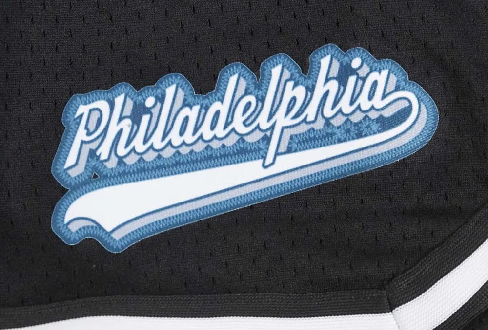 NFL PHILADELPHIA EAGLES SCRIPT TAIL WOMEN'S MESH TAPE SHORT (BLACK)