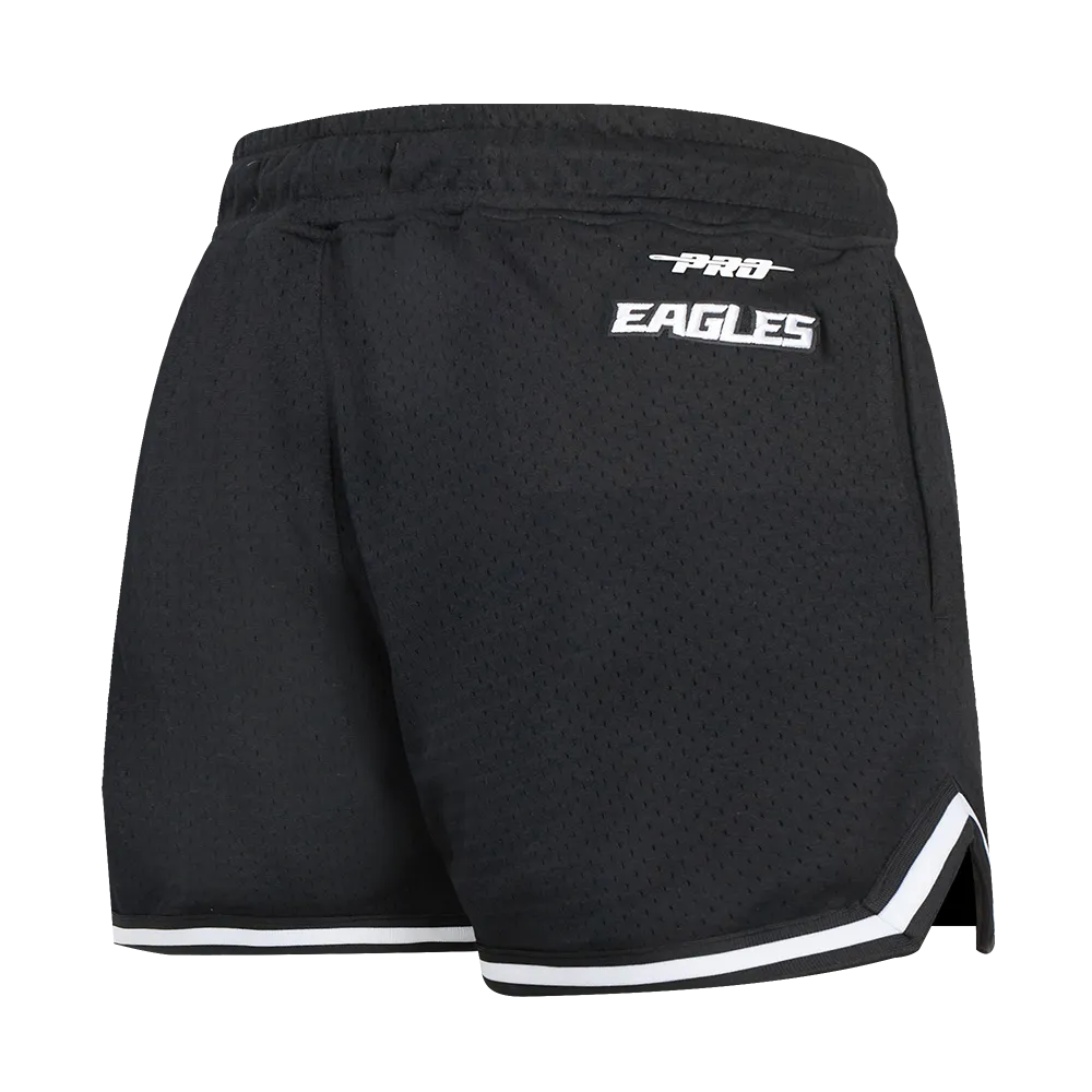 NFL PHILADELPHIA EAGLES SCRIPT TAIL WOMEN'S MESH TAPE SHORT (BLACK)