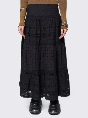 Ophelia Black Maxi Skirt