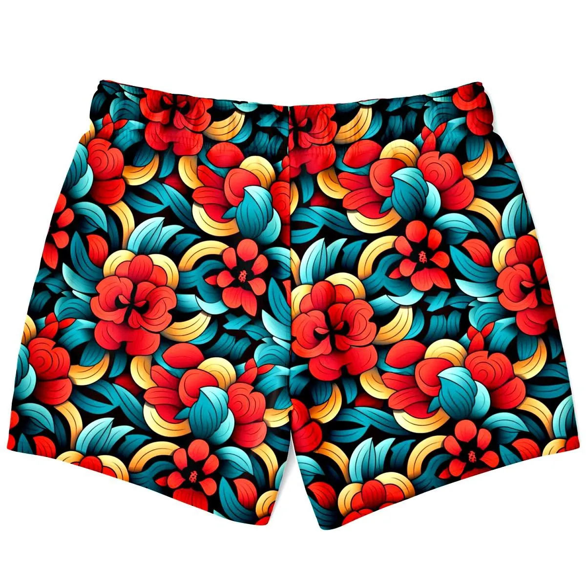 Oriental Flower Short Swim Trunks Men