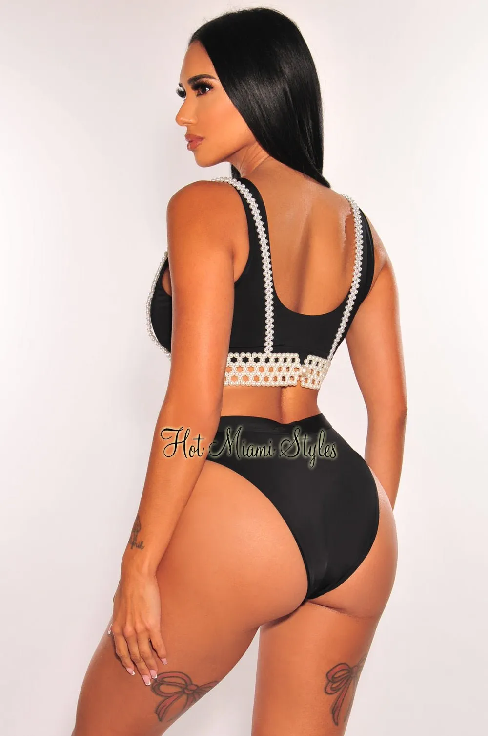 Pearl Spaghetti Strap Bralette Body Chain
