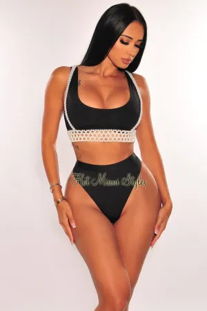 Pearl Spaghetti Strap Bralette Body Chain