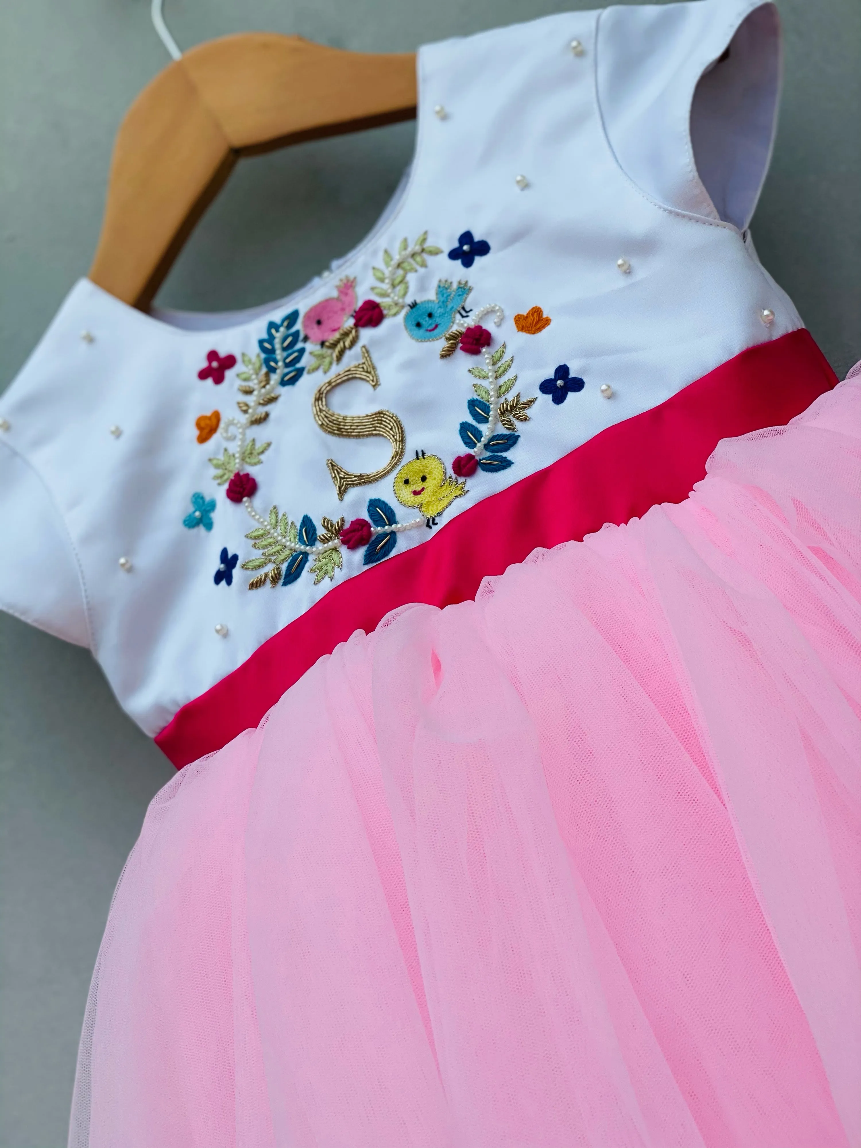 Personalised monogram embroidered dress