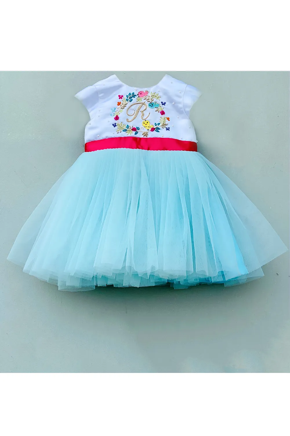Personalised monogram embroidered dress