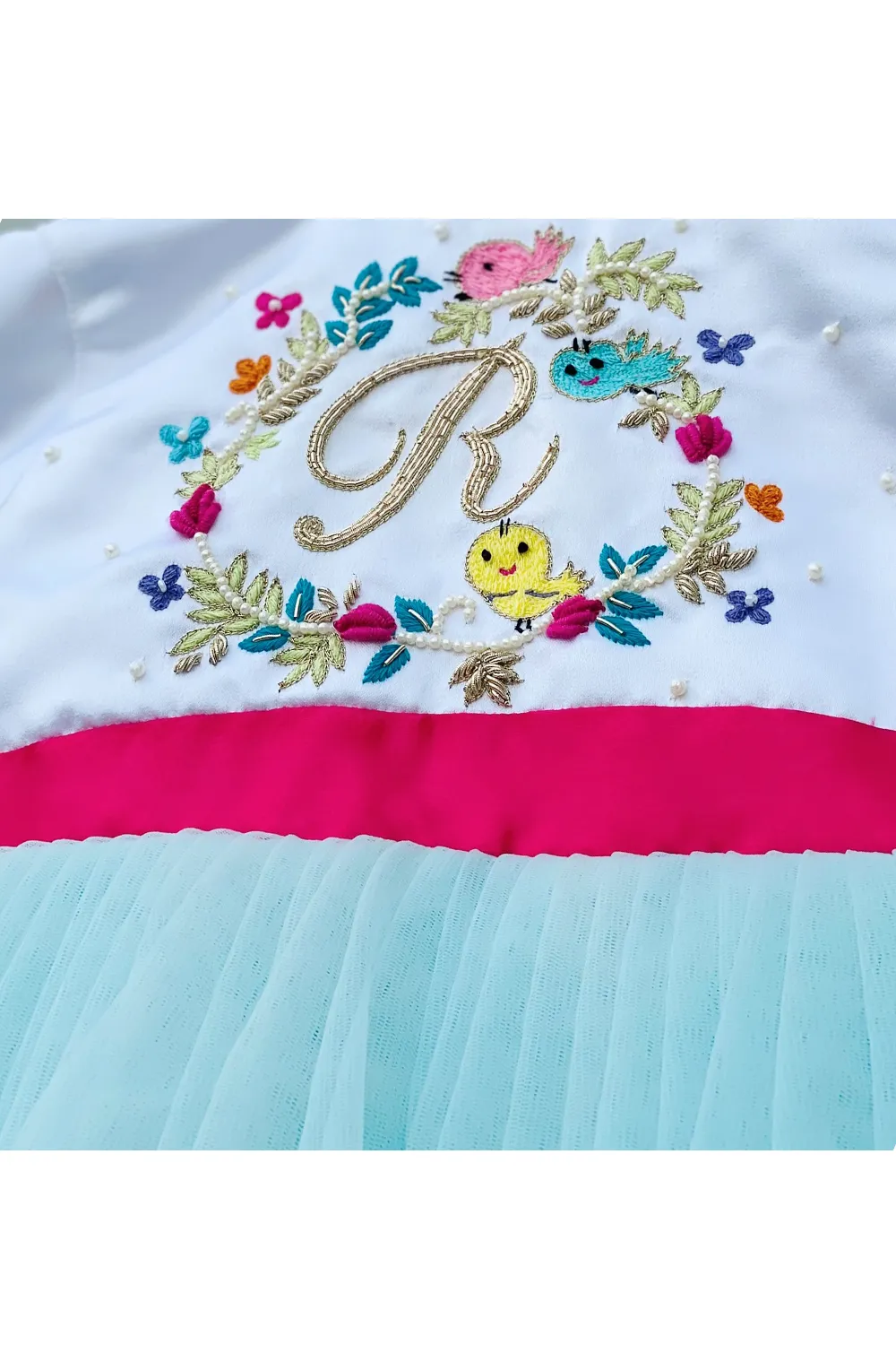 Personalised monogram embroidered dress