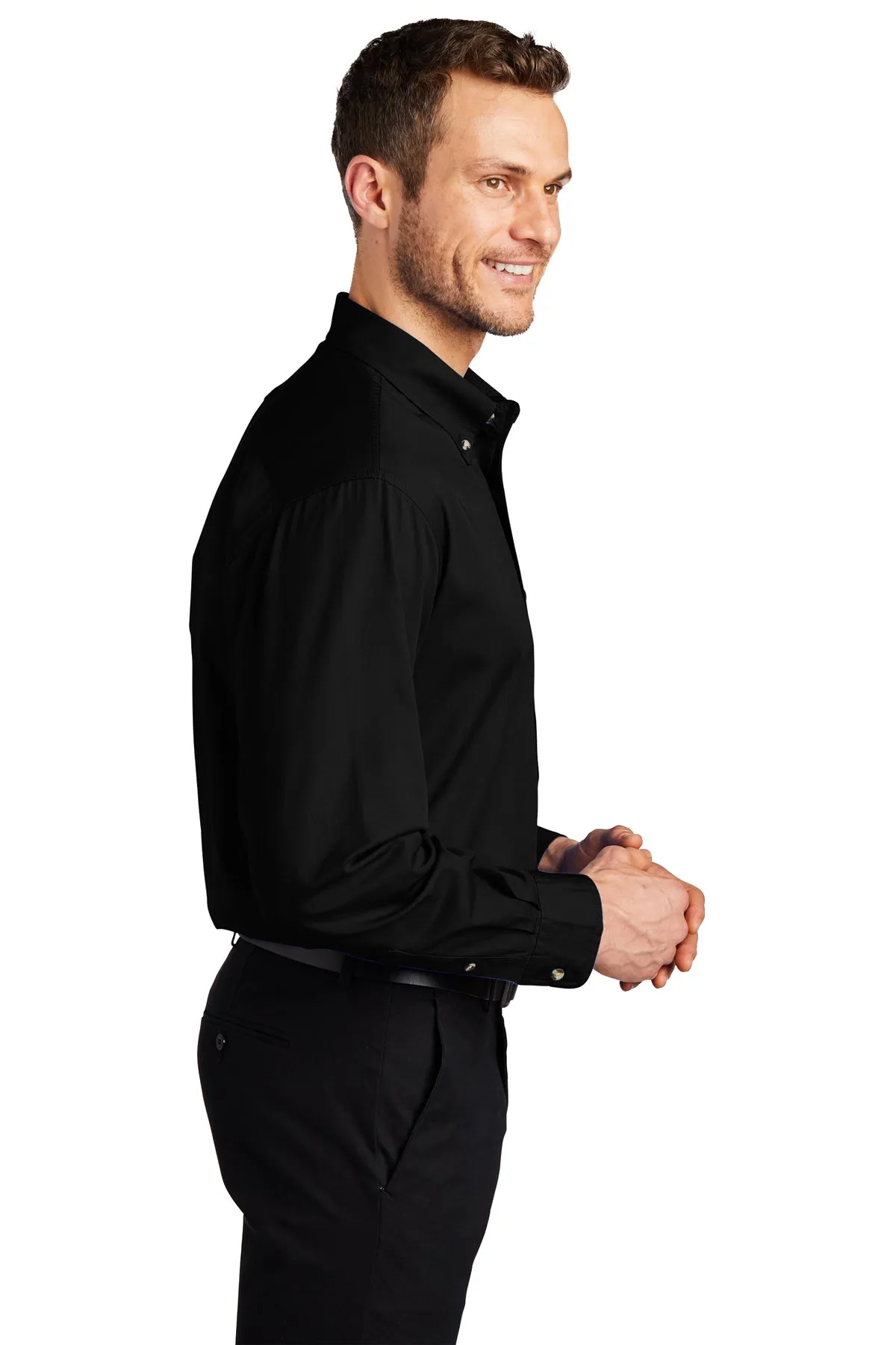 Port Authority Long Sleeve Twill Shirt, Black [Allied Residential]