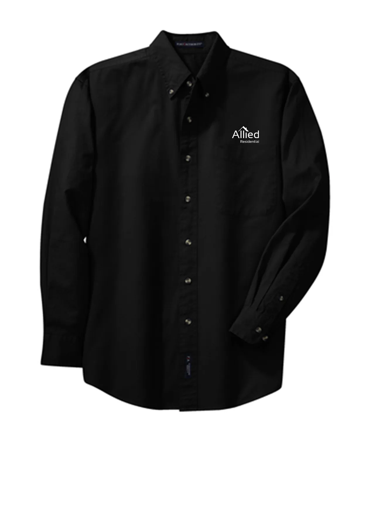 Port Authority Long Sleeve Twill Shirt, Black [Allied Residential]
