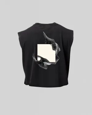 Protean Muscle Crop Tank /// Oversized Vintage Black /// Hitorii x Joseph Westrupp