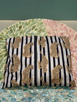 Pyjamas  - Indian Cotton Long Set - Leopard - White & Black