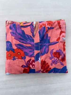Pyjamas  - Indian Cotton Long Set - Pink and purple
