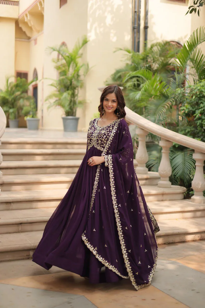 "Blooming Beauty Gown for Women - Faux Sequins & Embroidery - Formal Wear"