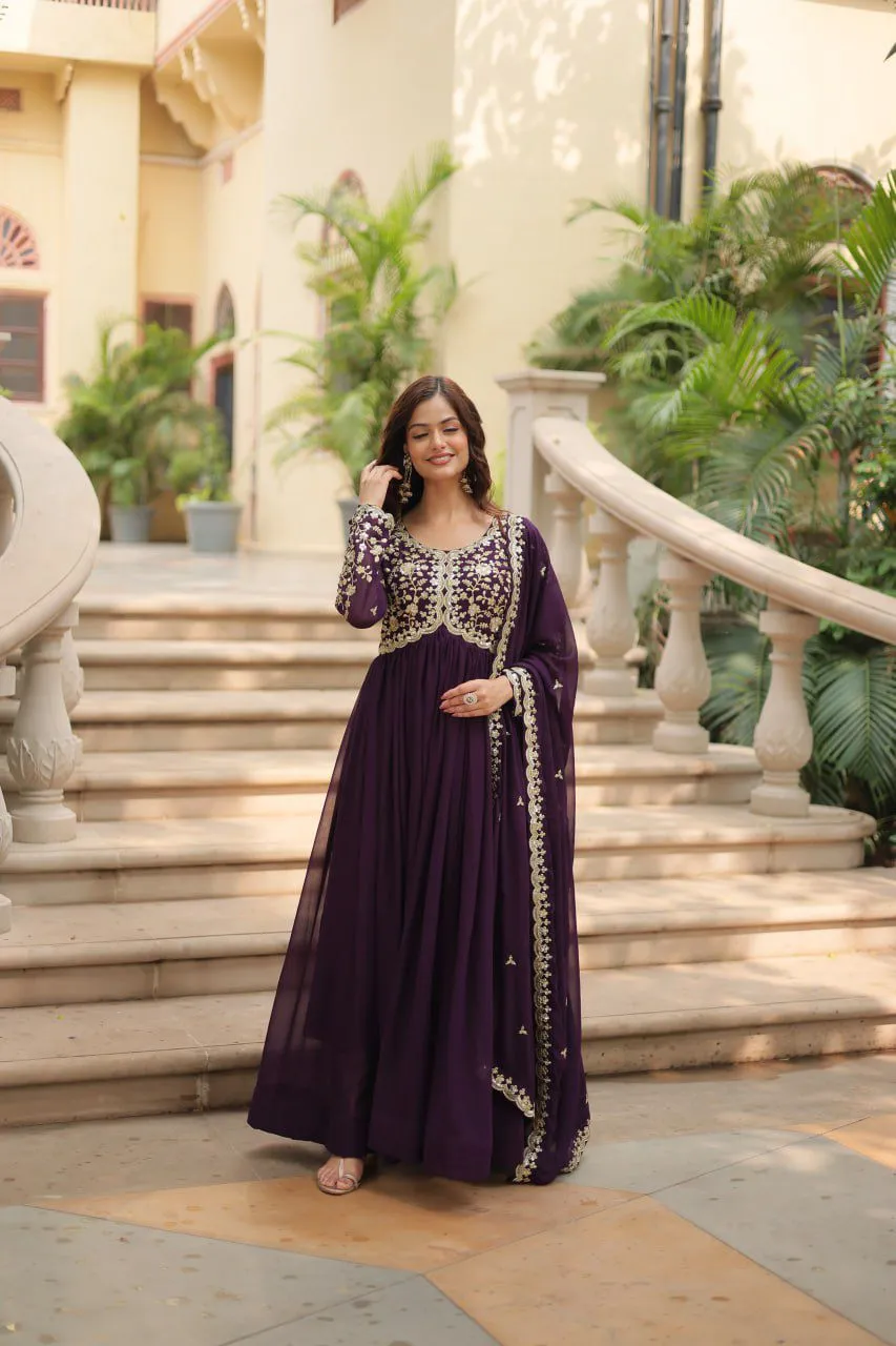 "Blooming Beauty Gown for Women - Faux Sequins & Embroidery - Formal Wear"