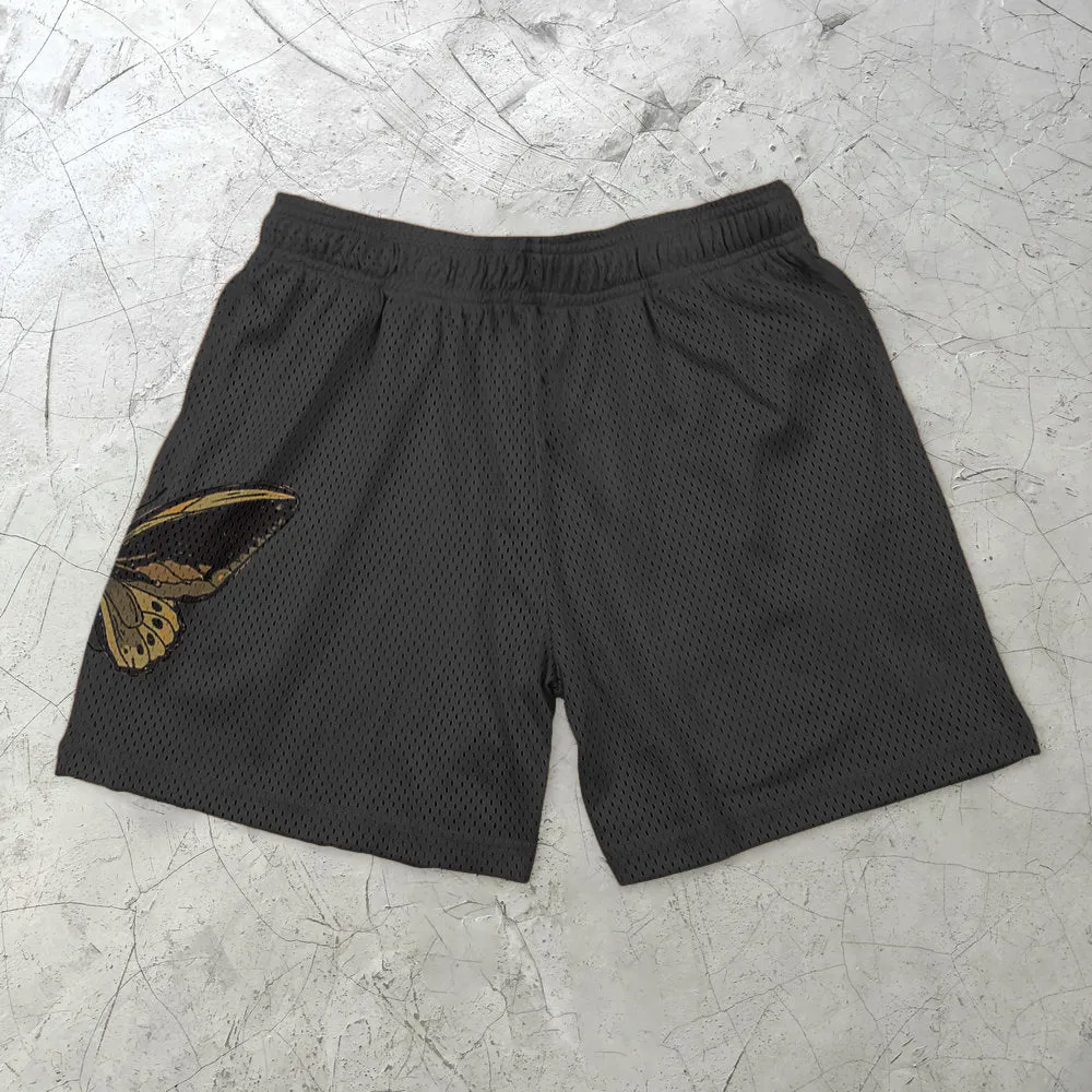 Retro Butterfly Casual Street Mesh Shorts